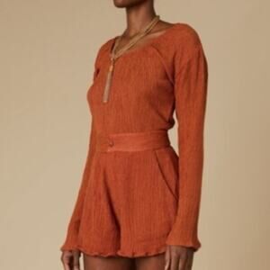 Savannah Morrow Rum Top in Papaya NWT Silk Bamboo Blend
